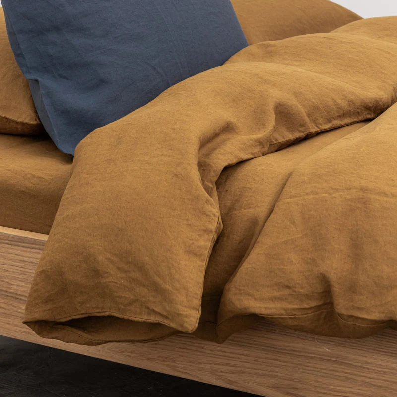 Housse de couette en lin lavé 190g/m² • Moka