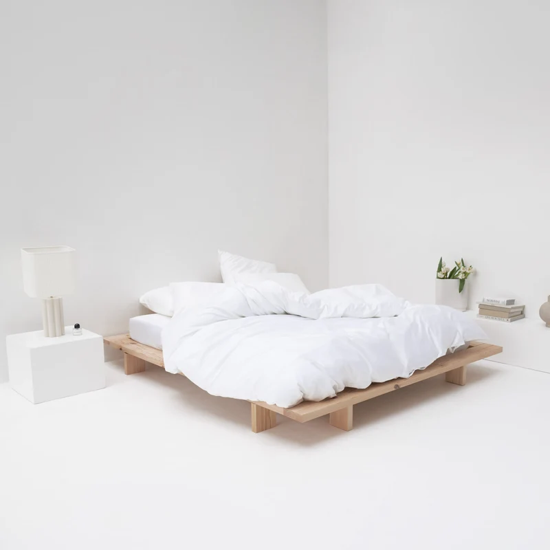 Parure de lit en satin de coton égyptien 300 fils • blanc