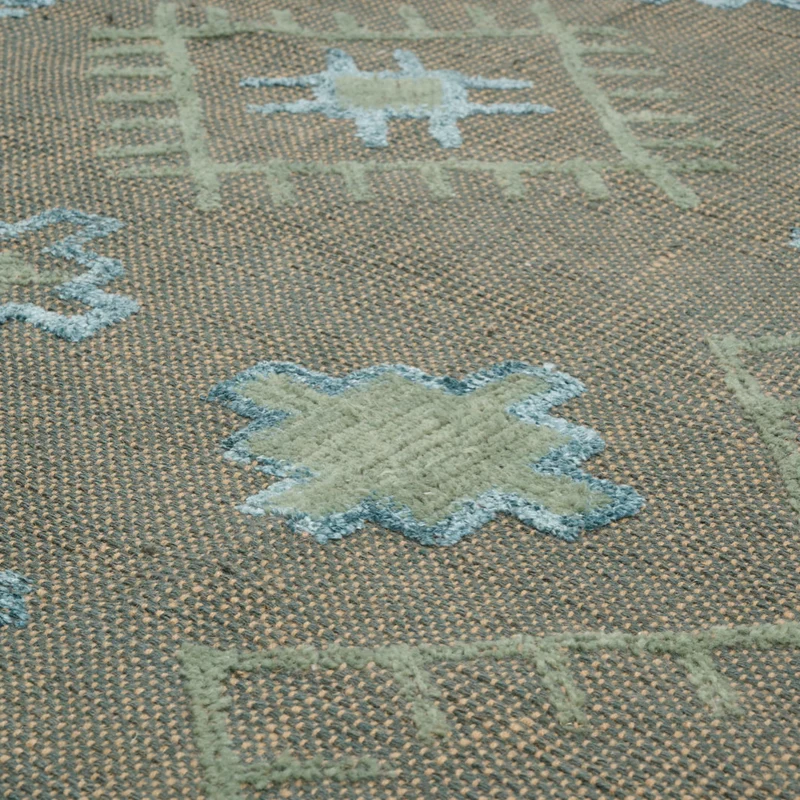 Tapis en jute / viscose / laine Azure