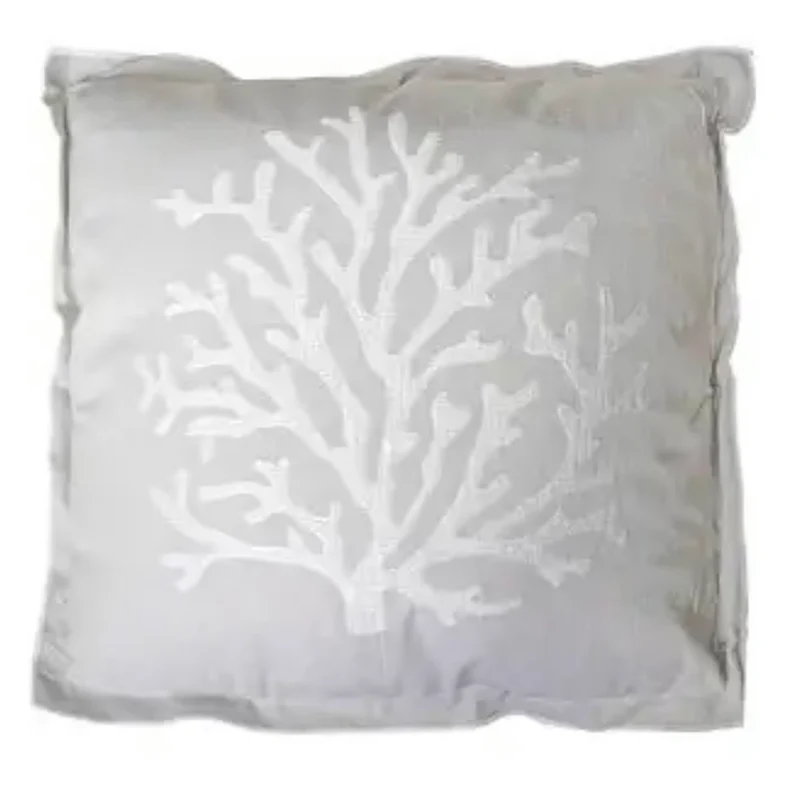 Coral Ivory/Grey Cushion