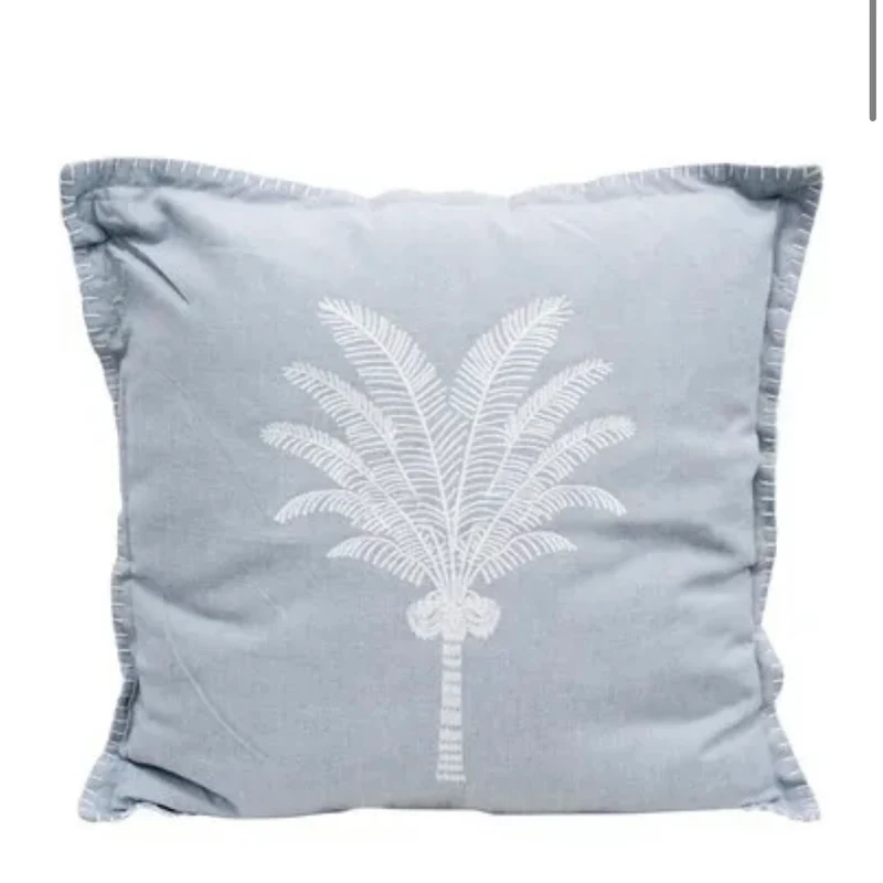 Palm Cushion - Blue
