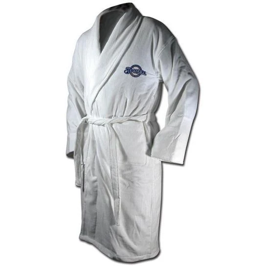 Milwaukee Brewers White Terrycloth Bathrobe