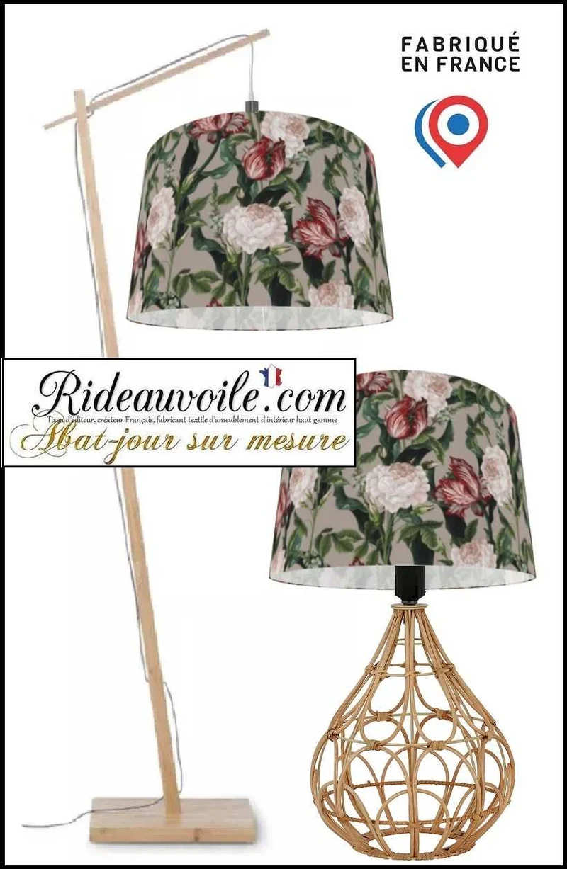 Suspension confection abat-jour designer Art luminaire sur mesure tissu floral fleur