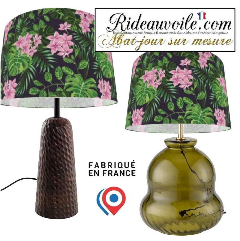 Création abat-jour rond cylindrique objet Luminaire floral Architecte Designer Intérieur