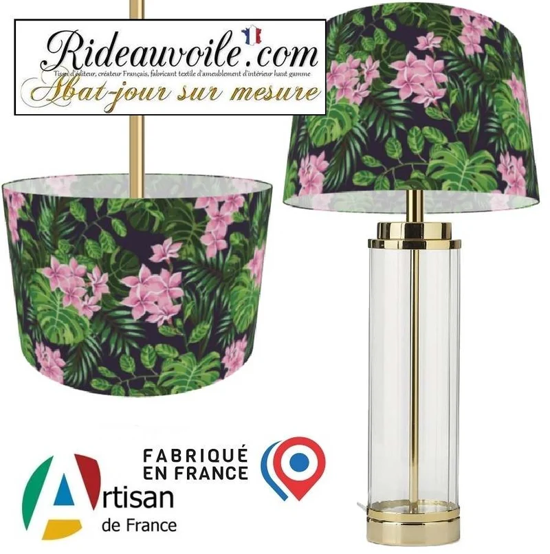 Création abat-jour rond cylindrique objet Luminaire floral Architecte Designer Intérieur