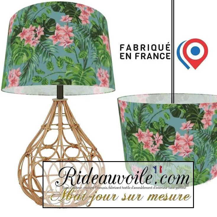 Fabrication suspension création abat-jour sur mesure motif Exotique Feuille tropicale