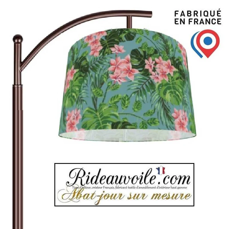 Fabrication suspension création abat-jour sur mesure motif Exotique Feuille tropicale