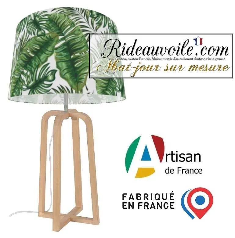 Fabrication suspension abat-jour sur mesure motif végétale Feuilles vertes palmeraie