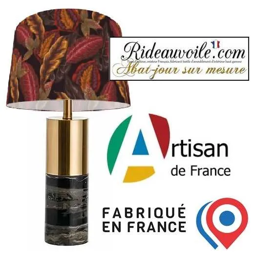 Fabrication suspension abat-jour sur mesure motif végétale Feuilles brunes Automne