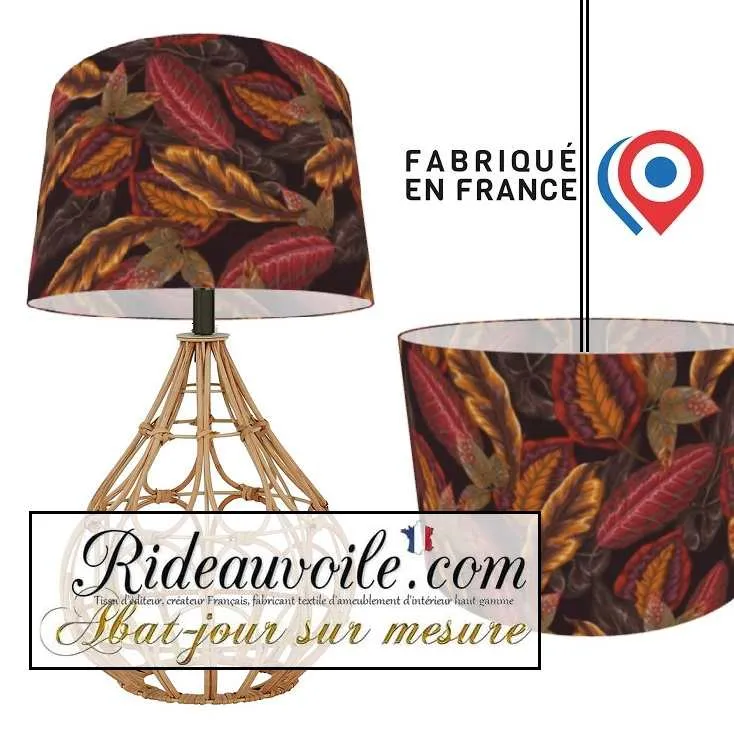 Fabrication suspension abat-jour sur mesure motif végétale Feuilles brunes Automne