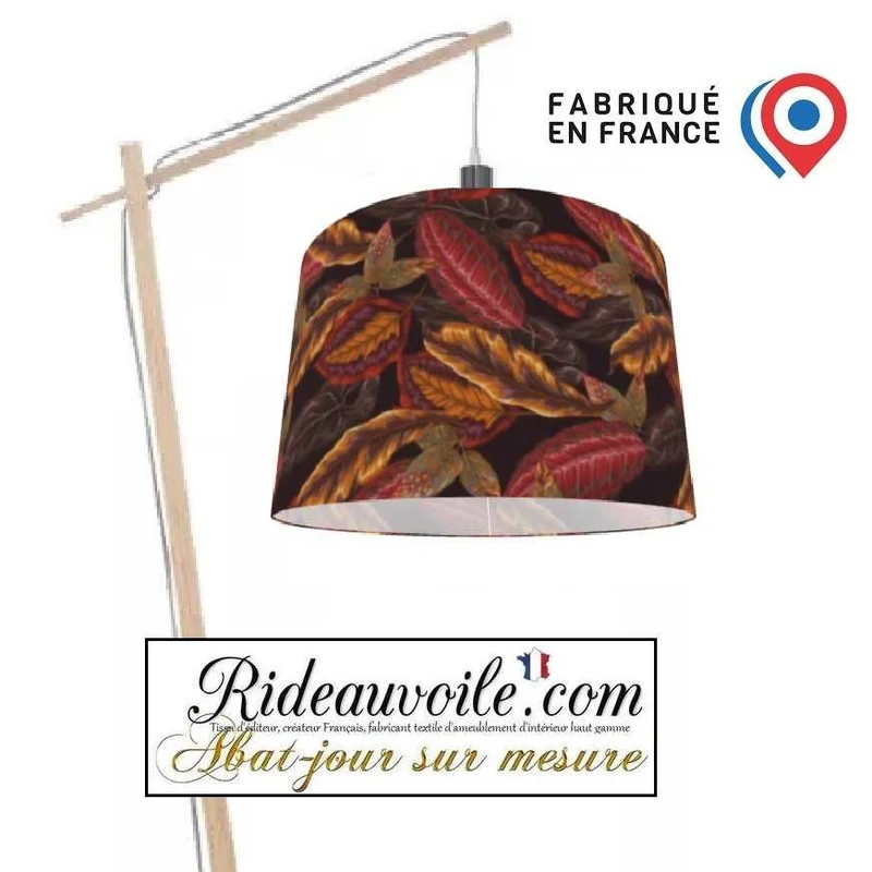 Fabrication suspension abat-jour sur mesure motif végétale Feuilles brunes Automne