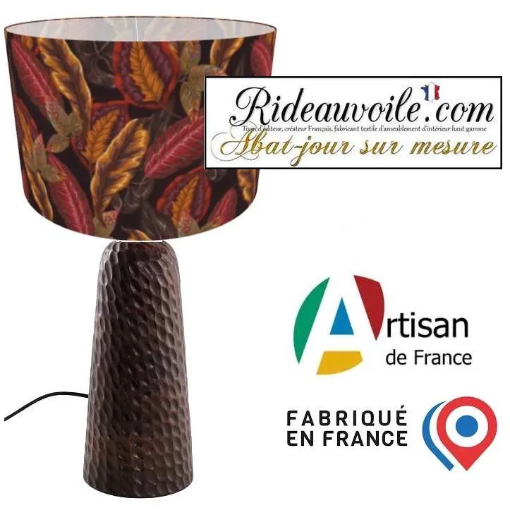 Fabrication suspension abat-jour sur mesure motif végétale Feuilles brunes Automne