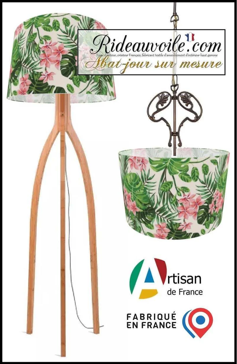 Fabrication abat-jour sur mesure motif Exotique luminaires Fleurs Feuilles suspensions