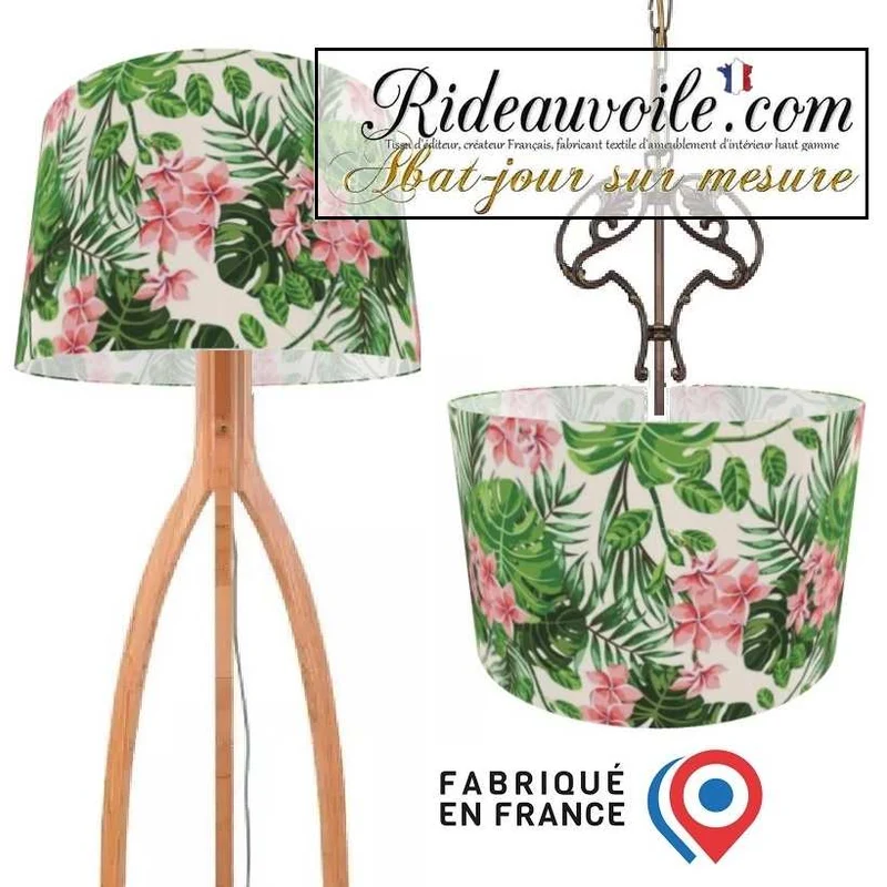 Fabrication abat-jour sur mesure motif Exotique luminaires Fleurs Feuilles suspensions