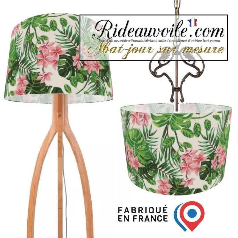 Fabrication abat-jour sur mesure motif Exotique luminaires Fleurs Feuilles suspensions