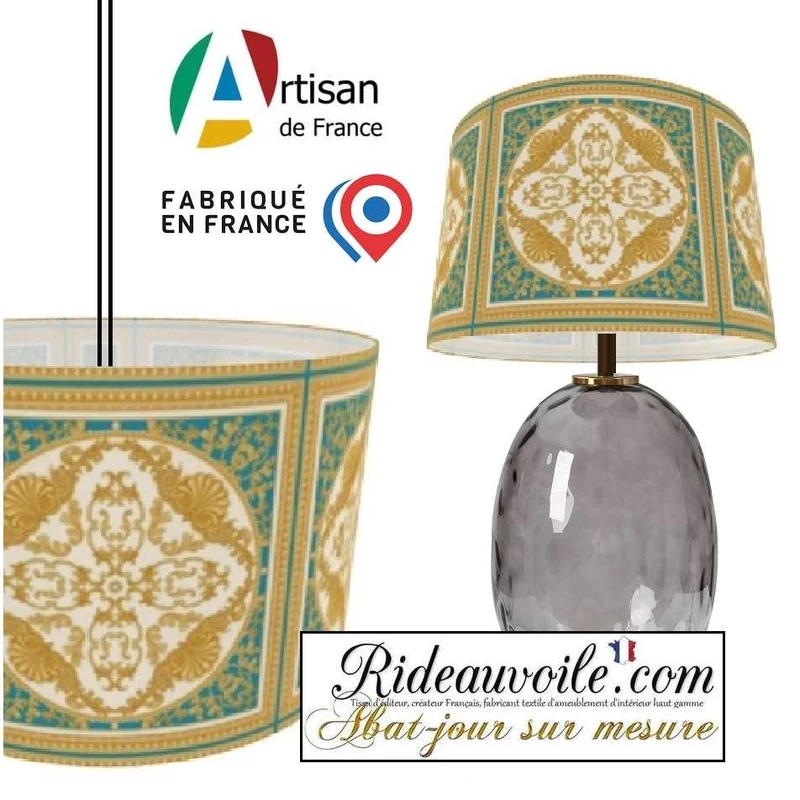 Suspension luminaire abat-jour sur mesure | Tissu Ethnique Oriental Asie Maghreb