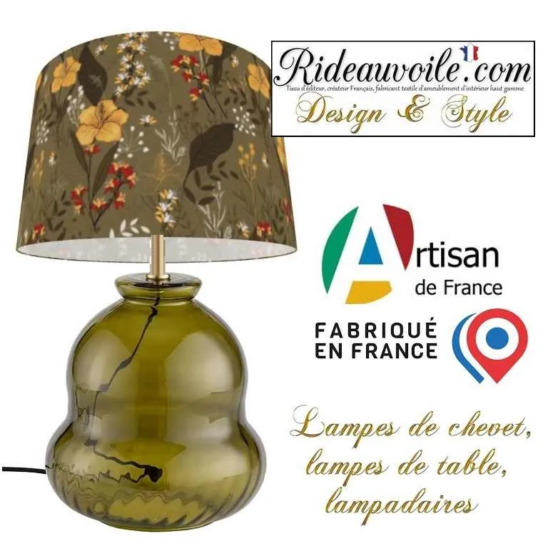 Créateur luminaire Abat-jour intérieur sur mesure tissu floral imprimé petites fleurs
