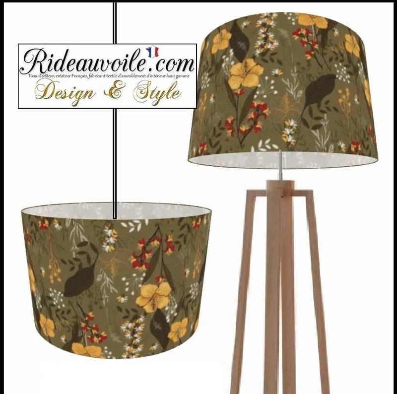 Créateur luminaire Abat-jour intérieur sur mesure tissu floral imprimé petites fleurs