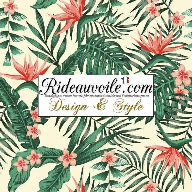 Confection Abat-jour intérieur sur mesure tissu imprimé Exotique Tropicale Feuilles