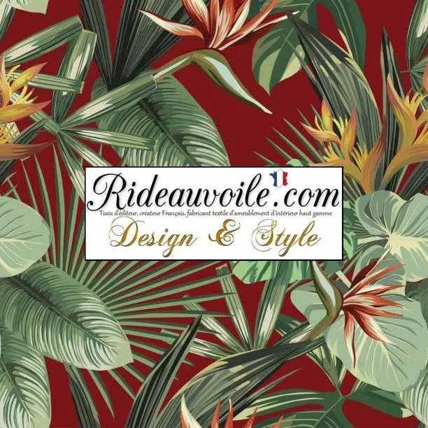 Confection Abat-jour intérieur sur mesure tissu imprimé Exotique Tropicale Feuilles