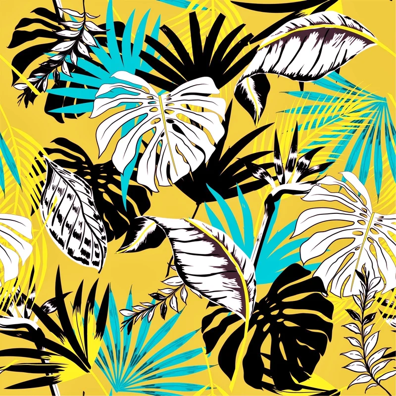 Yellow Tropical Palm Leaves