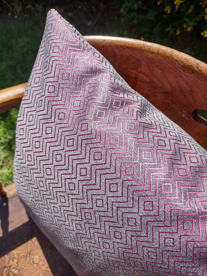 Luxury Embroidered Fuschia Outdoor Fabric