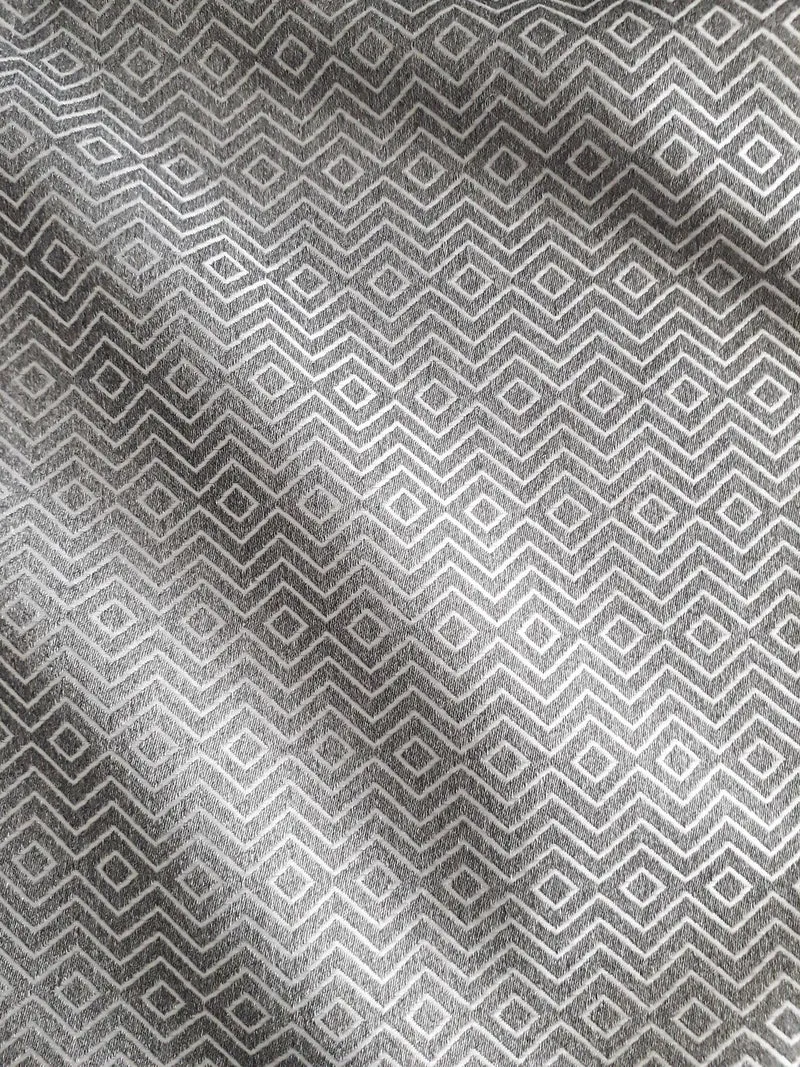 Luxury Embroidered Geometric Grey Fabric