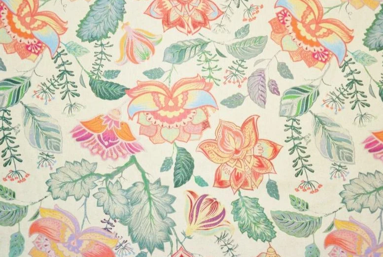 Natural Cotton Flowers width 280cm Sold By The Metre