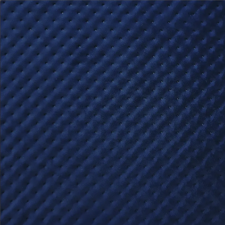Dotted Quilted Blue Velvet