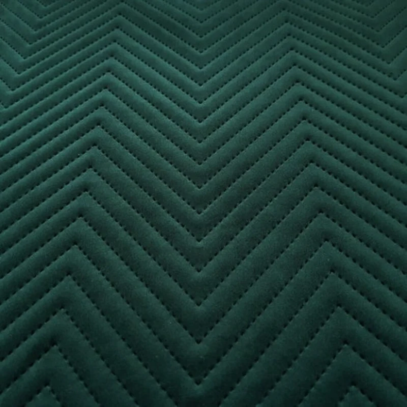 Zig Zac Quilted Bottle Green Velvet