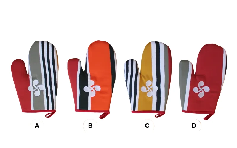 GANT DE CUISINE "BIDART" - broderie croix basque