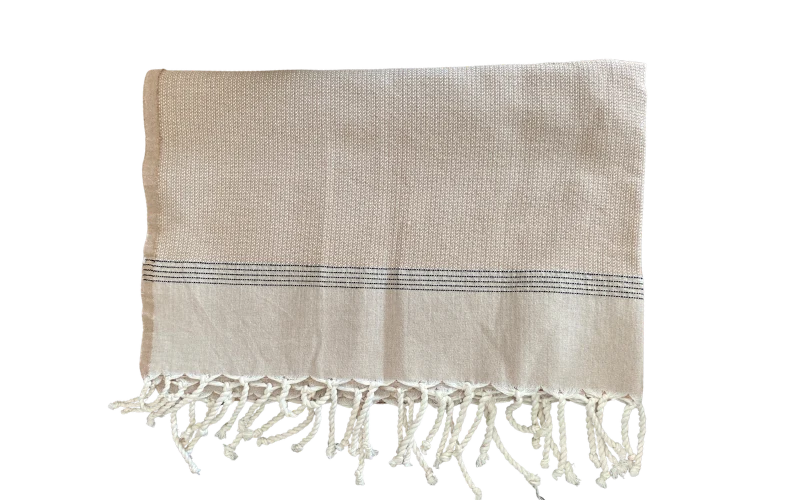 FOUTAS À FRANGES - Beige