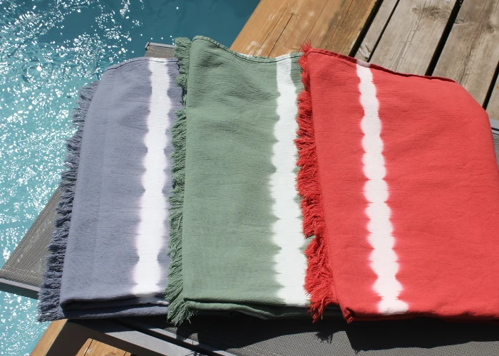 FOUTAS À FRANGES - Tie & Dye - kaki