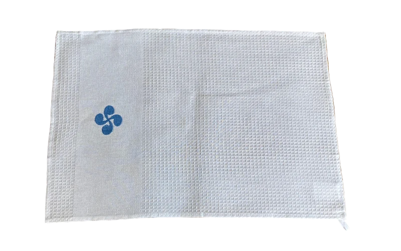TORCHON "MAYA"- en nid d'abeille - Broderie Croix Basque