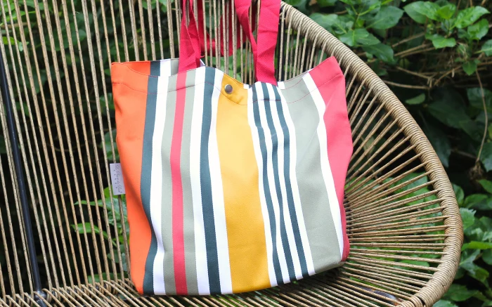 SAC EN TISSU RAYÉ "BIDART"