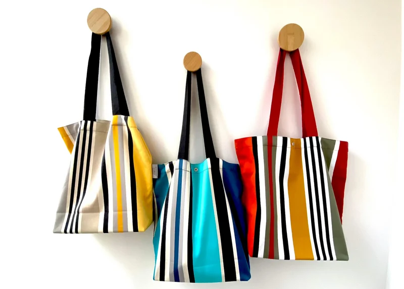 SAC EN TISSU RAYÉ "MILADY"