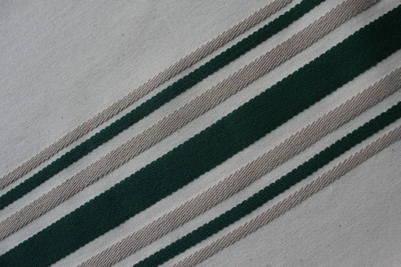 TORCHON "PAYS BASQUE" - Rayures vertes - Sans broderie