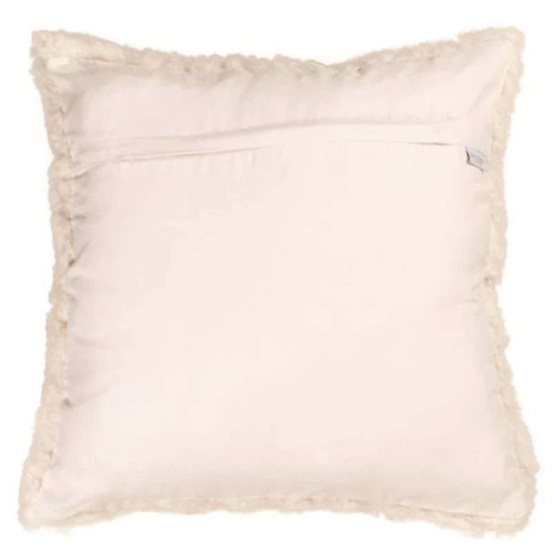 Housse de coussin en toison bouclée clair de lune