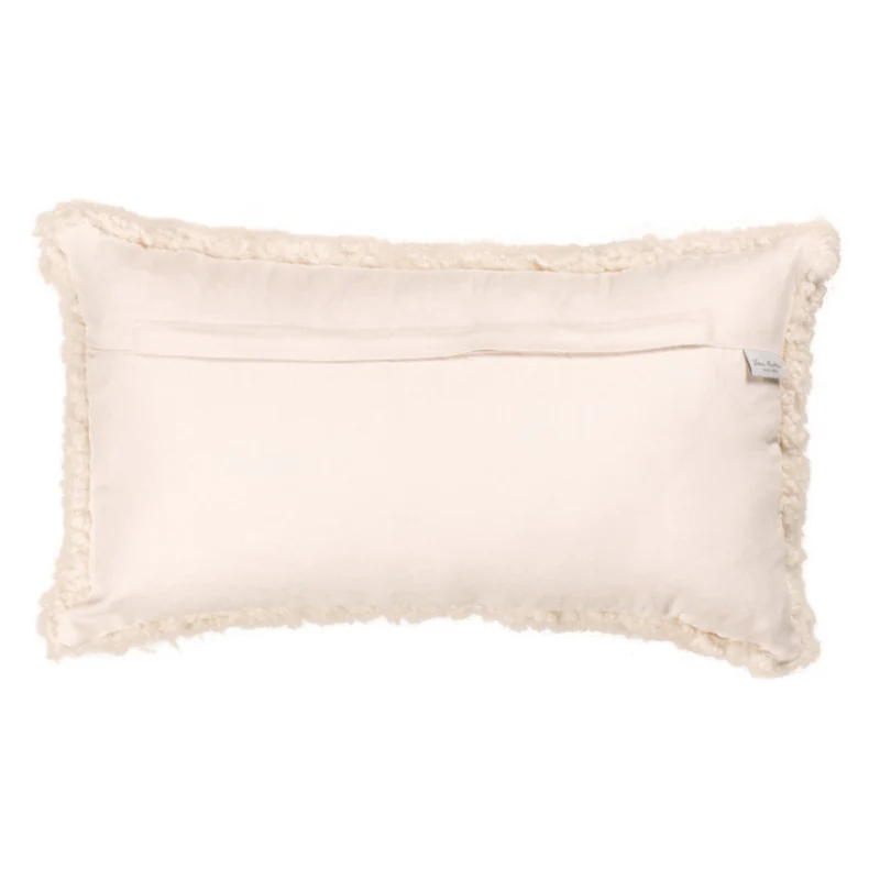 Housse de coussin en toison bouclée clair de lune