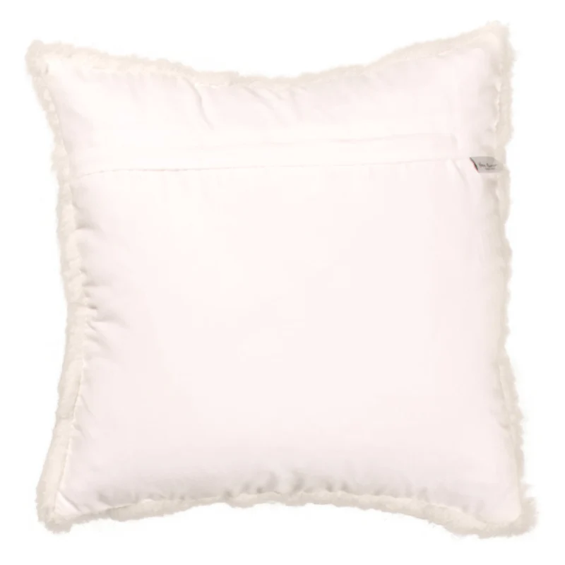 Housse de coussin en toison bouclée blanche