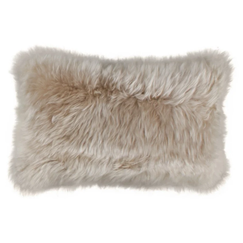 Housse de coussin en peau lainée de Nouvelle-Zélande lin