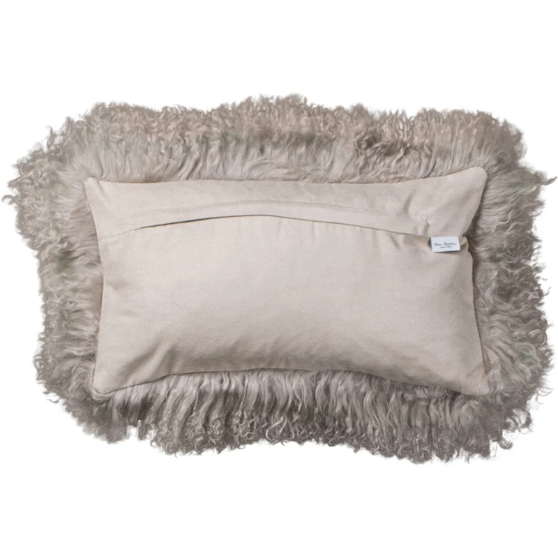 Housse de coussin en fourrure de mouton tibétain sable