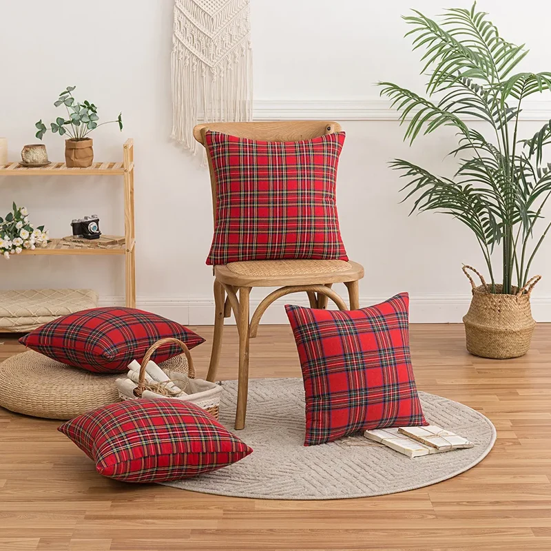 Housse de Coussin Écossais
