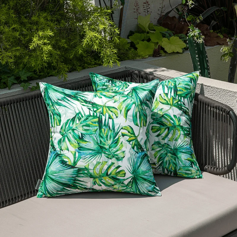 Housse de Coussin Motif Tropical