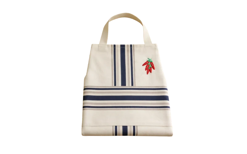 TABLIER "BLANC ET BLEU" - Piments