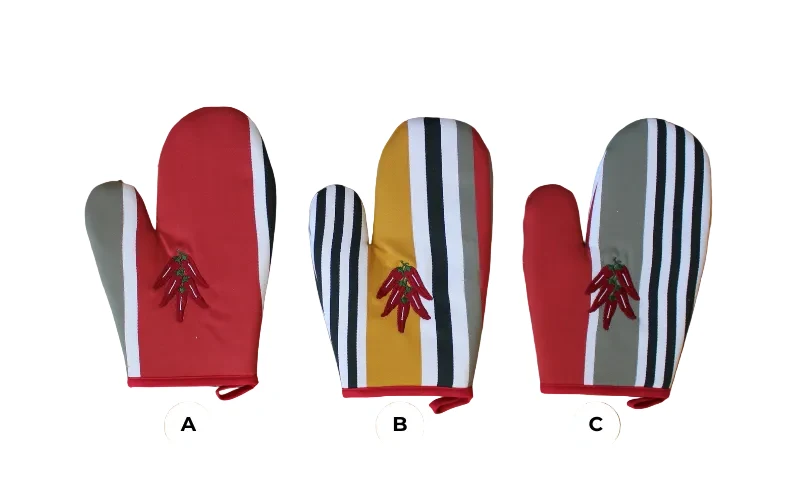 GANT DE CUISINE "BIDART" - broderie piment