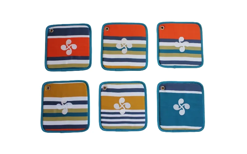 MANIQUE DE CUISINE "ANGLET" - broderie croix basque