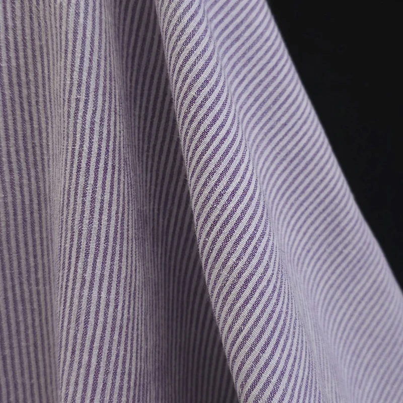 Tissé Teint | Coton pour Chemise | Lignes Mauve