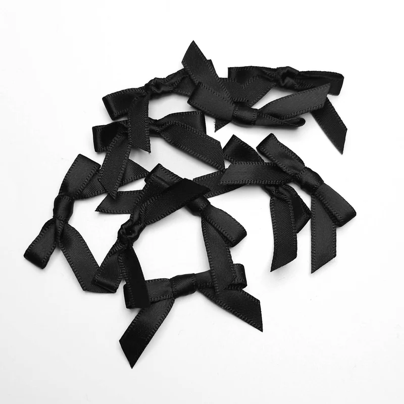Boucles en Satin | Noir | Paquet de 10