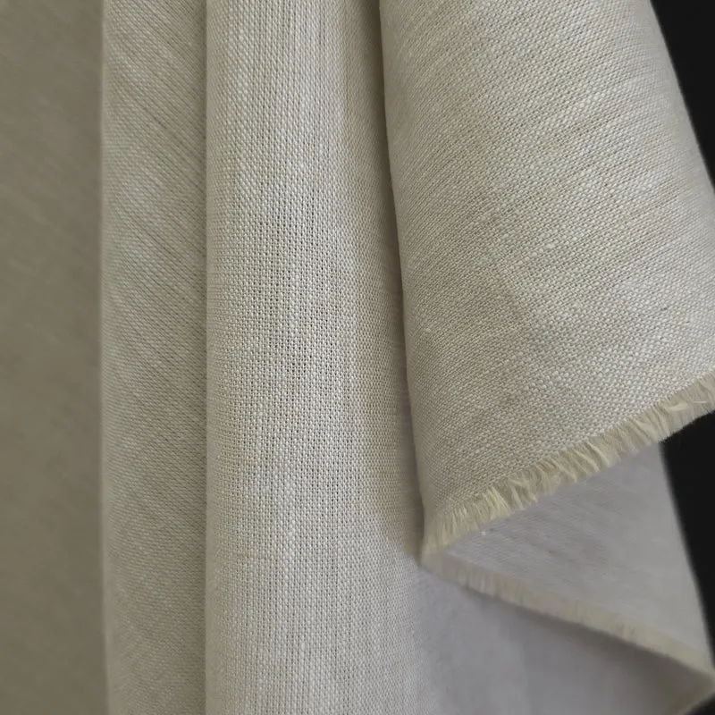Tissu mélange lin et coton tissé teint